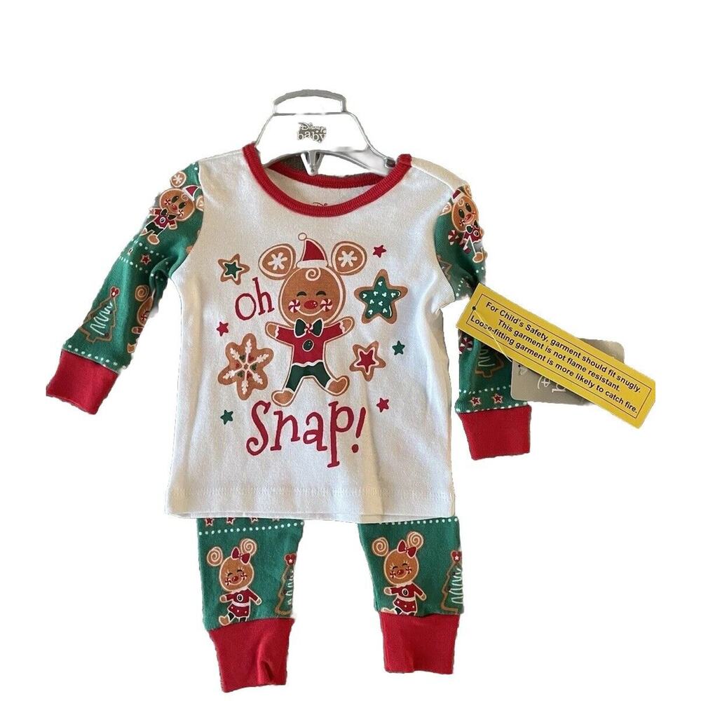 Disney Mickey Minnie Mouse Pajamas Oh Snap! New Size 3-6 Months Baby PJs